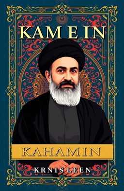 A book cover design featuring a stylized portrait of Ayatollah Khomeini