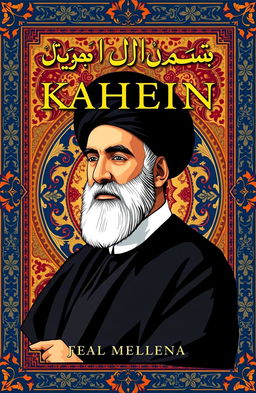 A book cover design featuring a stylized portrait of Ayatollah Khomeini