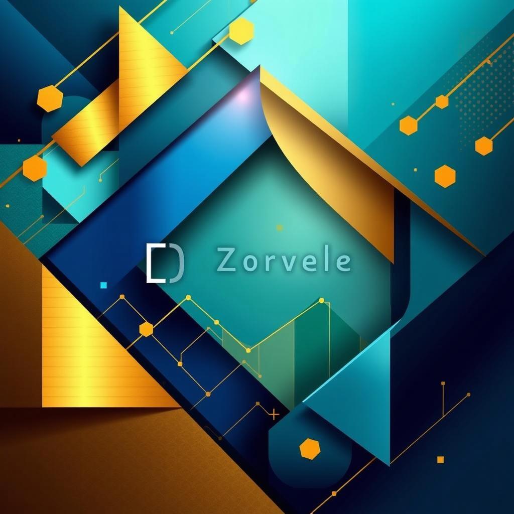 An abstract book cover design focused on economic themes, featuring bold geometric shapes and bright colors, with a harmonious blend of blues, greens, and golds