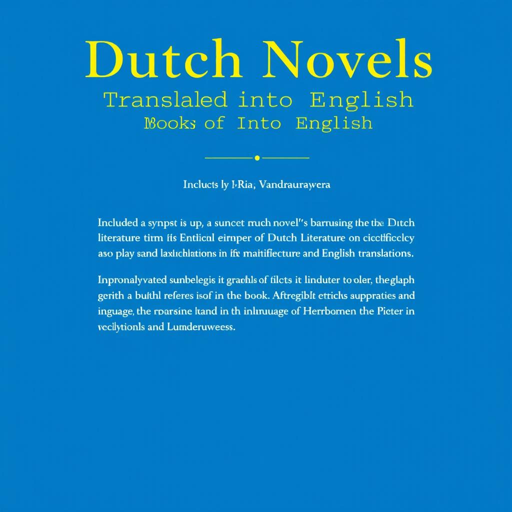 A back cover design for a linguistics book titled 'Dutch Novels Translated into English' by author Ria Vanderauwera