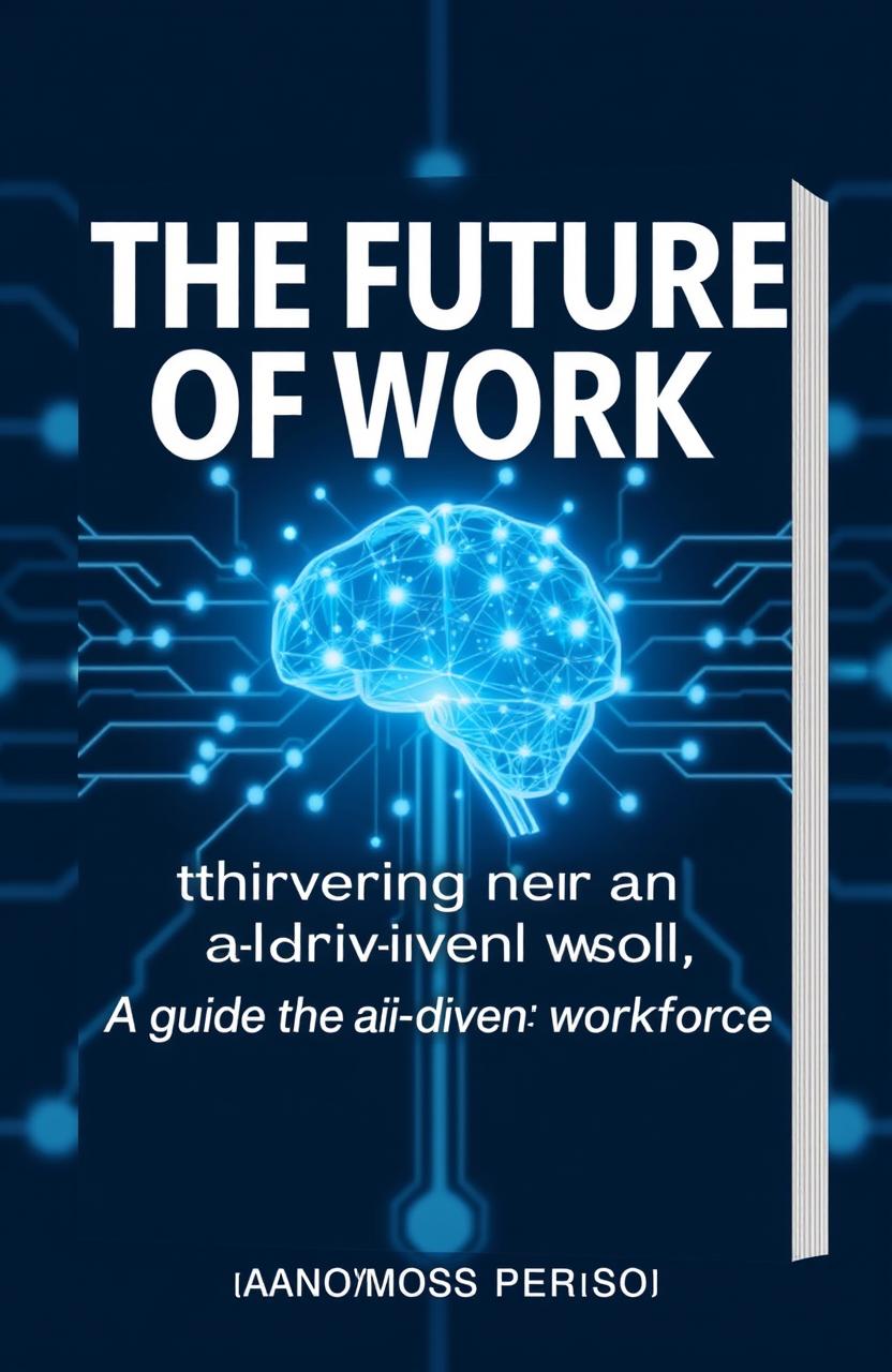 A professional eBook cover for the title 'The Future of Work: Thriving in an AI-Driven World'