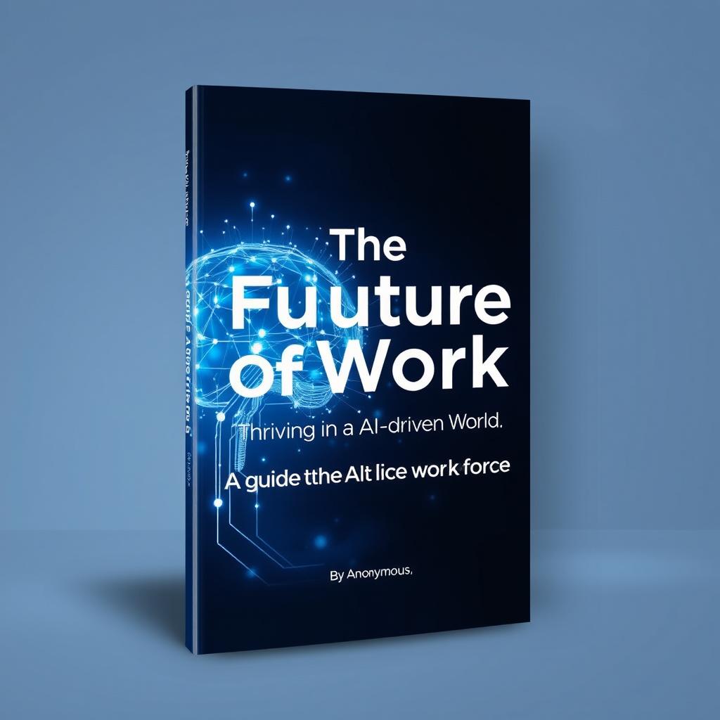 A professional eBook cover for the title 'The Future of Work: Thriving in an AI-Driven World'