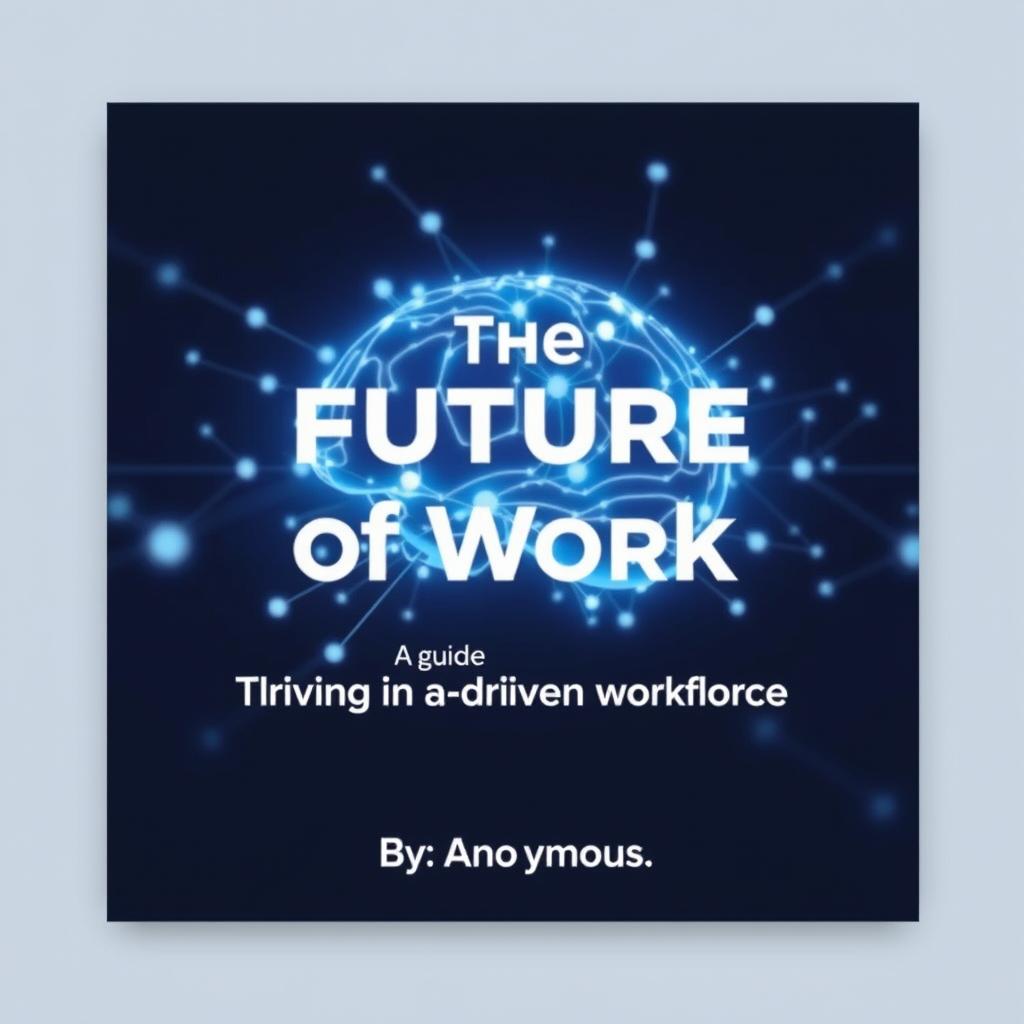 Design a professional eBook cover for the title 'The Future of Work: Thriving in an AI-Driven World'