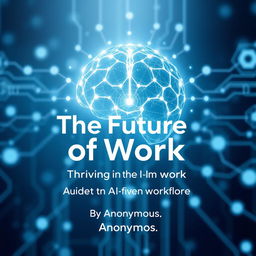 Design a professional eBook cover for the title 'The Future of Work: Thriving in an AI-Driven World'