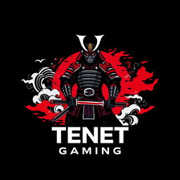 A panoramic, high-resolution 8k concept art logo for 'TENET GAMING'