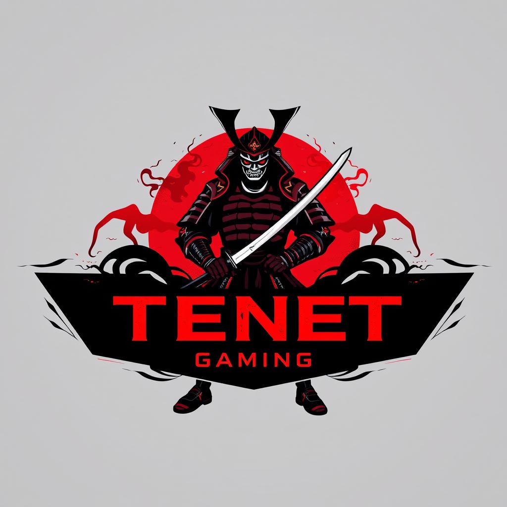 A panoramic, high-resolution 8k concept art logo for 'TENET GAMING'