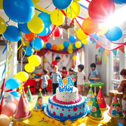 A beautifully decorated interior of a house celebrating a birthday party for a young boy