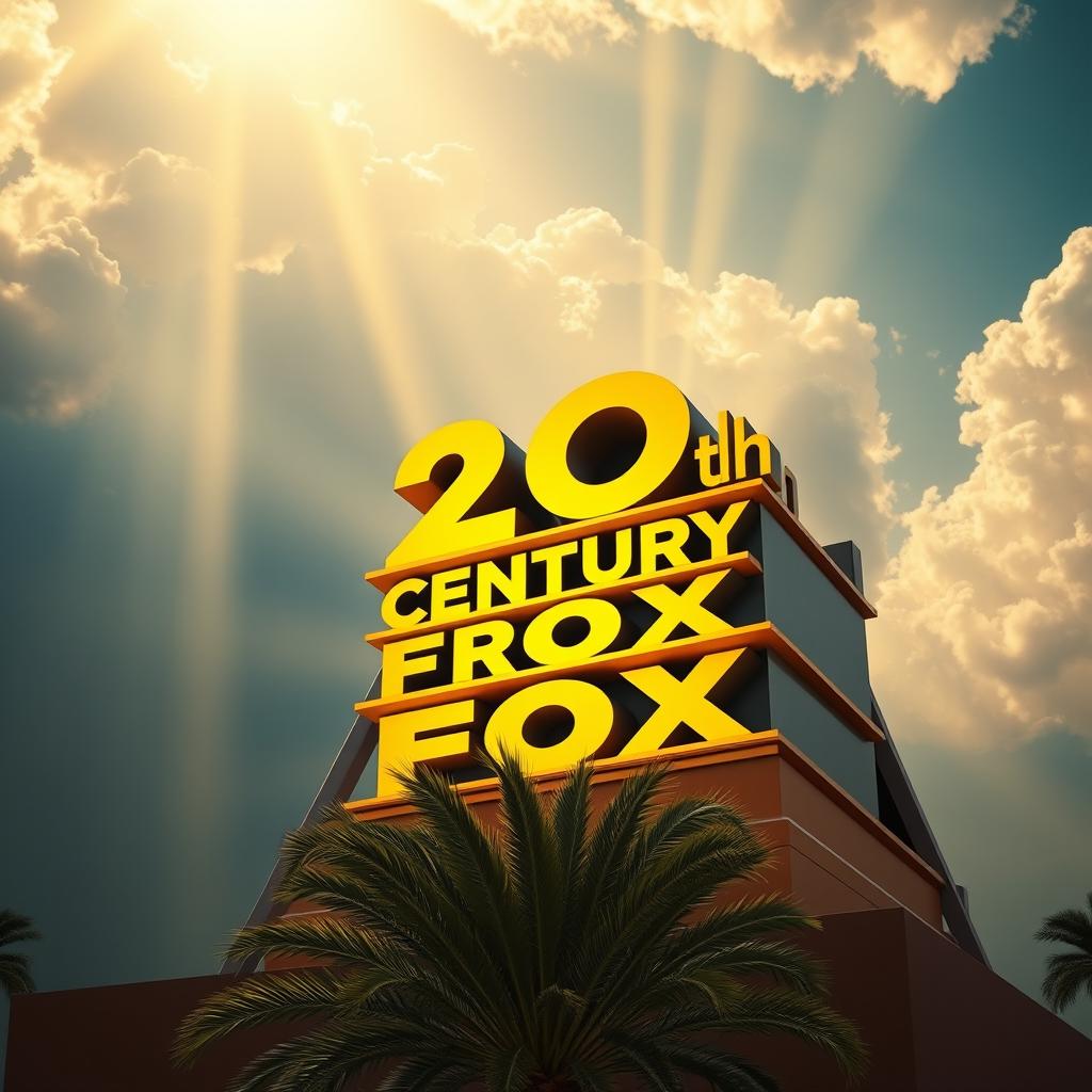 The iconic 20th Century Fox logo, prominently displayed with a majestic palm tree in the foreground