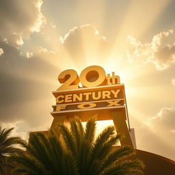 The iconic 20th Century Fox logo, prominently displayed with a majestic palm tree in the foreground