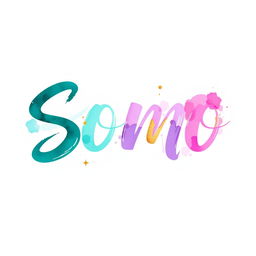 A creative and artistic representation of the word 'Somo', styled as if it were a logo