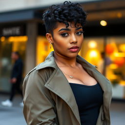 Kana, a 20-year-old Middle Eastern woman with a slim thick build, displays a captivating light mixed skin tone