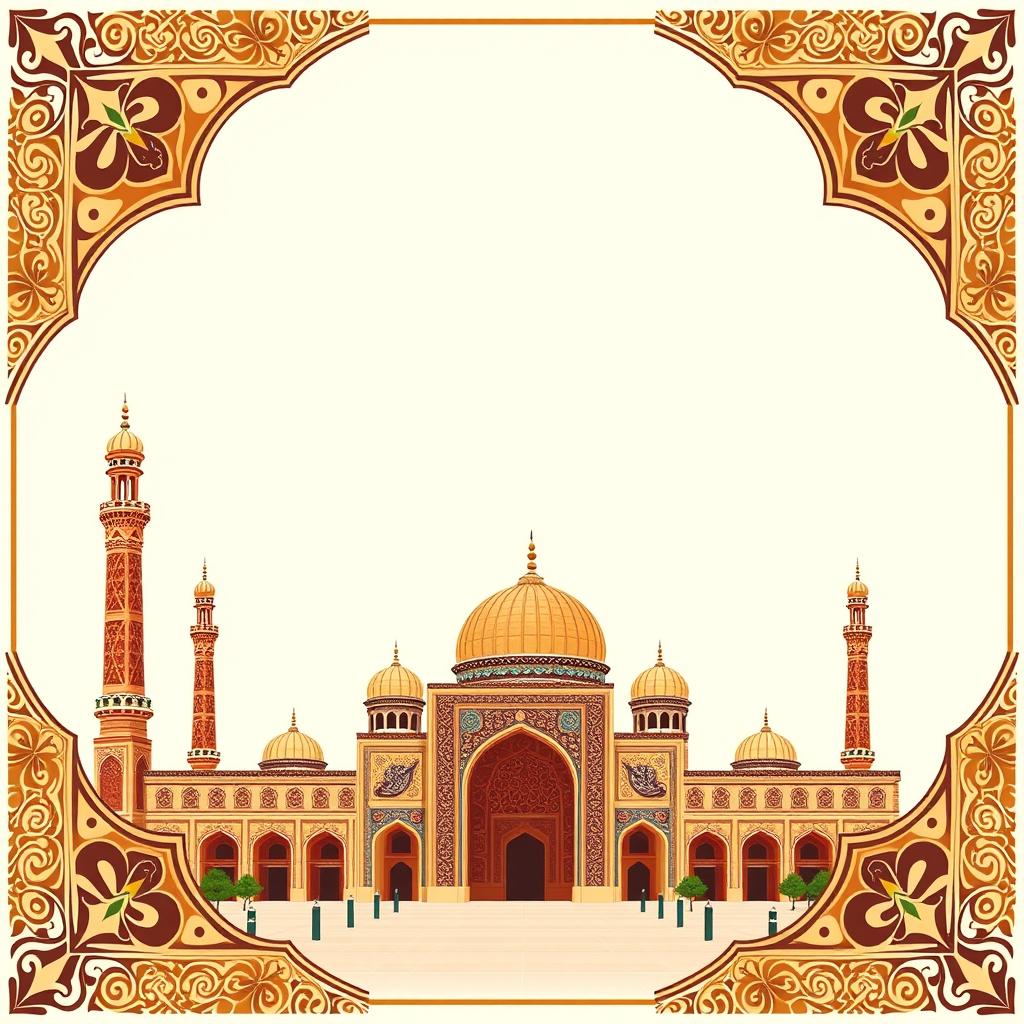 A beautifully designed digital postcard background that showcases the essence of Isfahan, Iran