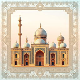 A beautifully designed digital postcard background that showcases the essence of Isfahan, Iran