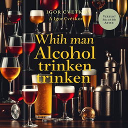 A book cover design for 'Warum man Alkohol trinken sollte