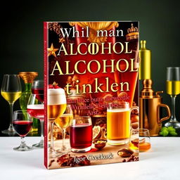 A book cover design for 'Warum man Alkohol trinken sollte