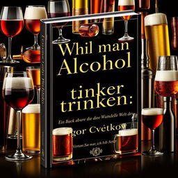 A book cover design for 'Warum man Alkohol trinken sollte