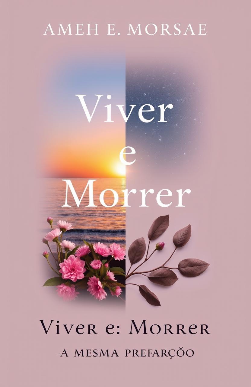 A book cover for 'Viver e Morrer: A Mesma Preparação', featuring a serene and contemplative design