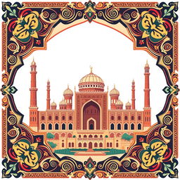 A beautifully designed digital postcard background celebrating the city of Isfahan, Iran