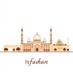 A simple yet elegant digital postcard background dedicated to Isfahan, Iran