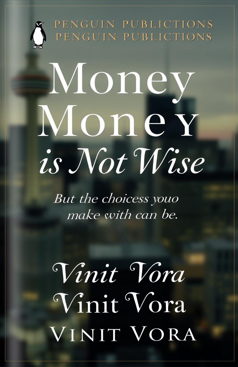 A classy book cover design featuring the title 'Money is Not Wise' in a large, elegant font written in a horizontal manner across the center