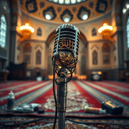 An artistic scene depicting an artist-turned-Muslim preacher, embodying the theme of 'Da'i without a podium'