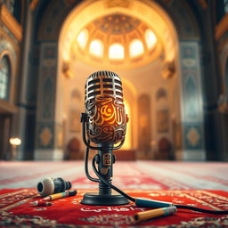 An artistic scene depicting an artist-turned-Muslim preacher, embodying the theme of 'Da'i without a podium'