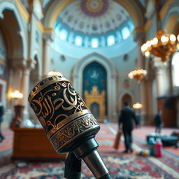 An artistic scene depicting an artist-turned-Muslim preacher, embodying the theme of 'Da'i without a podium'