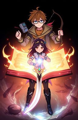 Amarah is positioned centrally, confidently holding an open book that radiates a magical glow, symbolizing the enchanting realm within