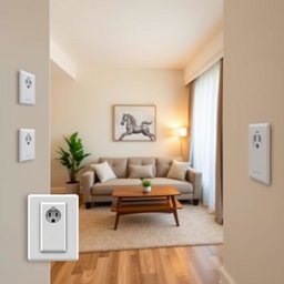 A cozy interior scene featuring an inviting living room with a stylish sofa and a beautiful coffee table