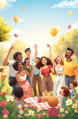 A conceptual illustration depicting happiness as a fundamental human need