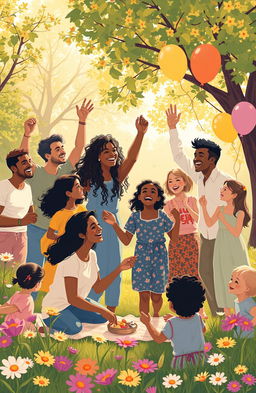 A conceptual illustration depicting happiness as a fundamental human need