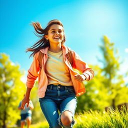 A depiction of a healthy adolescent, showcasing vitality and energy