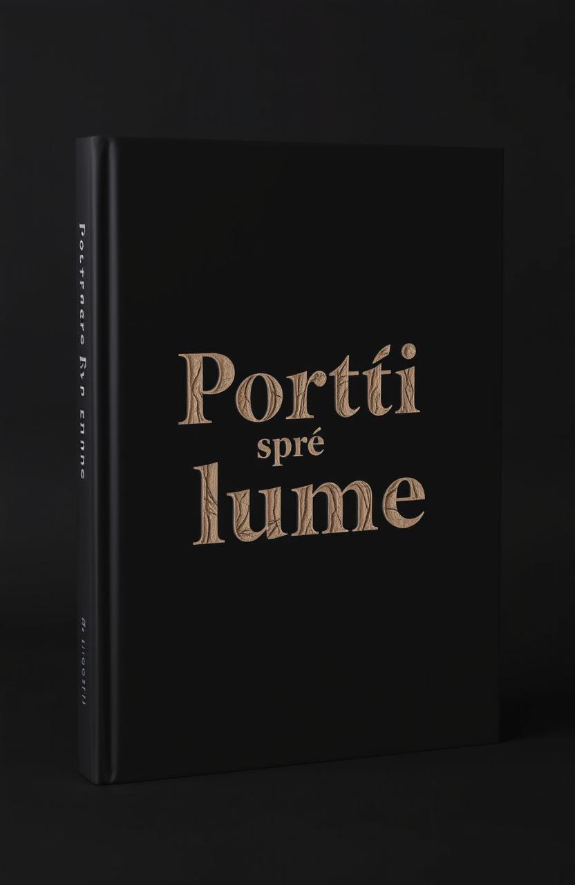 A stunning, fully black book cover designed horizontally, featuring a title that reads "Porți spre lume"