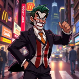 A dynamic character design inspired by a mix of Finix from 'Joker', Gattuso in his AC Milan outfit, and Ray from McDonald's