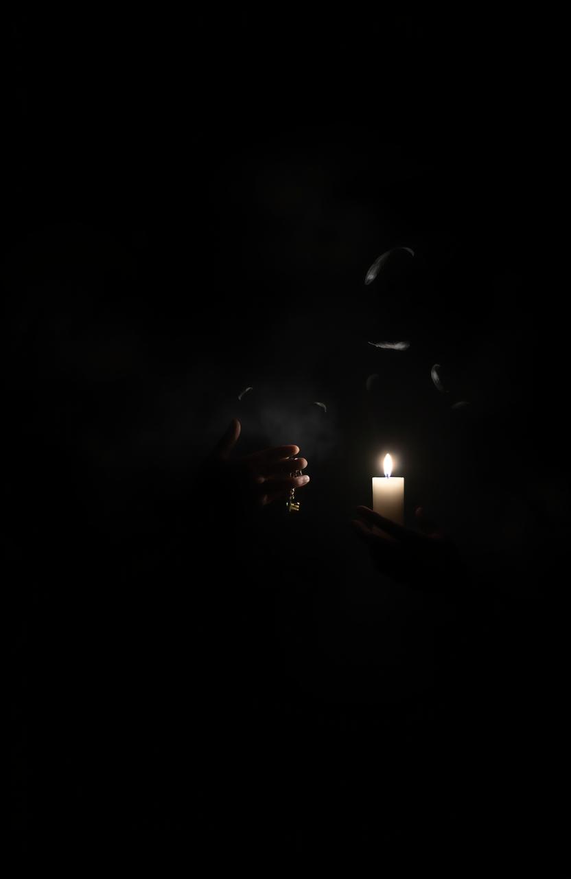 A mysterious scene shrouded in deep blackness to reflect a 'silent' theme
