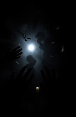 A mysterious scene shrouded in deep blackness to reflect a 'silent' theme