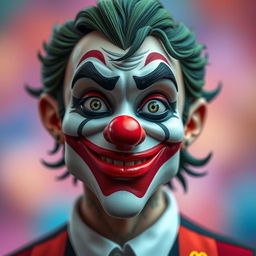 A close-up portrait of a character combining facial features of Finix from 'Joker', Gattuso in his AC Milan outfit, and Ray from McDonald's