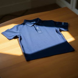 A classic polo shirt, designed in a rich navy blue color, made of soft cotton fabric