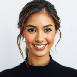 A beautiful and stylish portrait of a person seamlessly blending the face of an attractive individual from Pinterest with the user's own face