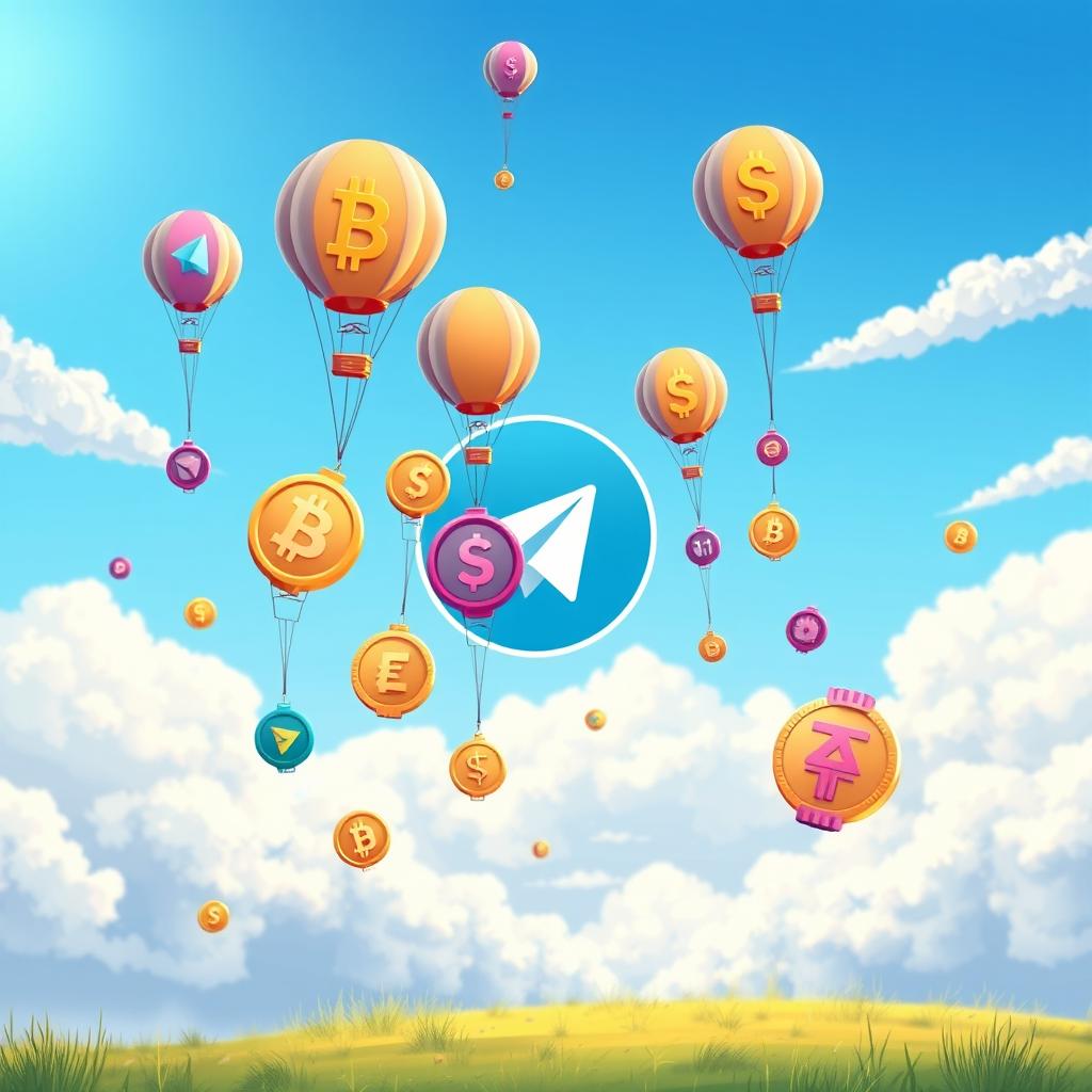 An eye-catching digital illustration highlighting the concept of airdrops in cryptocurrency