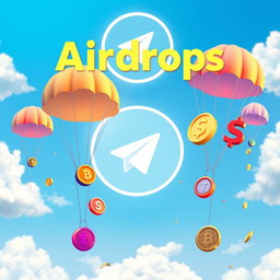 An eye-catching digital illustration highlighting the concept of airdrops in cryptocurrency
