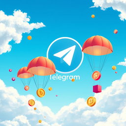 An eye-catching digital illustration highlighting the concept of airdrops in cryptocurrency