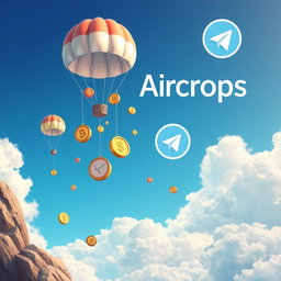 An eye-catching digital illustration highlighting the concept of airdrops in cryptocurrency