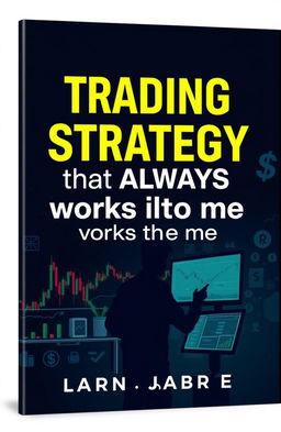 A sleek and professional eBook cover design featuring the title 'Trading Strategy that ALWAYS works for me' prominently displayed in bold, modern typography