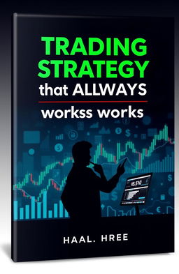 A sleek and professional eBook cover design featuring the title 'Trading Strategy that ALWAYS works for me' prominently displayed in bold, modern typography