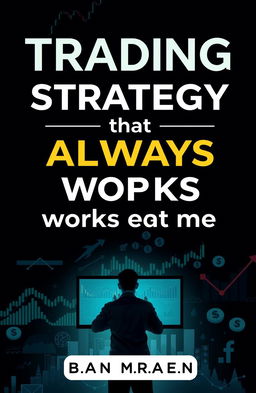 A sleek and professional eBook cover design featuring the title 'Trading Strategy that ALWAYS works for me' prominently displayed in bold, modern typography