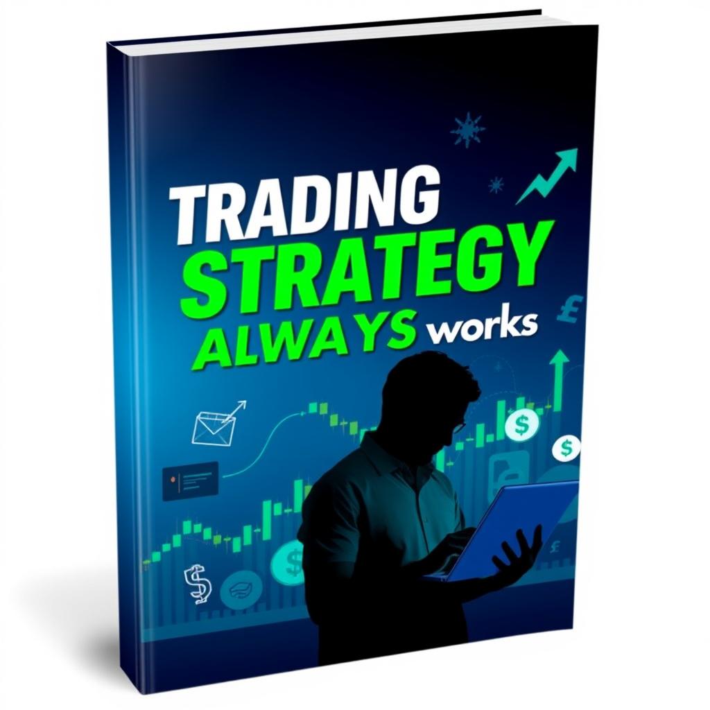 A polished and eye-catching eBook cover design featuring the title 'Trading Strategy that ALWAYS works' prominently displayed in bold, impactful typography
