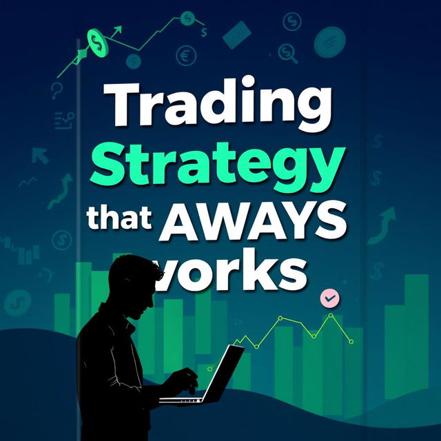 A polished and eye-catching eBook cover design featuring the title 'Trading Strategy that ALWAYS works' prominently displayed in bold, impactful typography