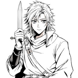 A medieval rogue, depicted in an anime style, showcasing an upper body and face view