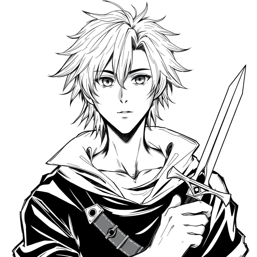 A medieval rogue, depicted in an anime style, showcasing an upper body and face view